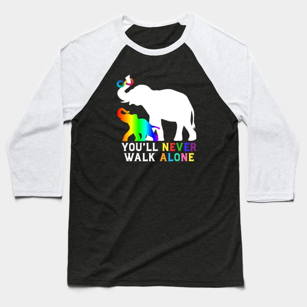 Elephant Autism Acceptance Baseball T-Shirt by mia_me